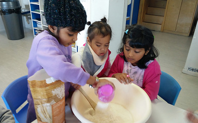 Cooking our Maori Bread at daycare