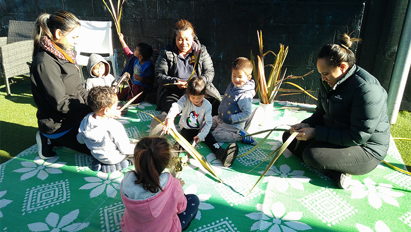 Weaving for Matariki at Learning Adventures Mangere East childcare