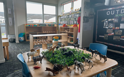 Farm animals on table at Learning Adventures Mangere East Preschool